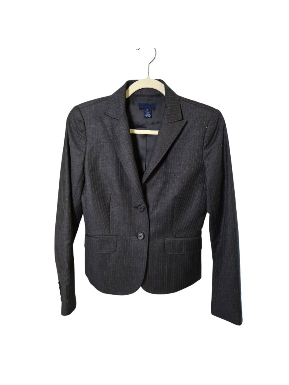 J. Crew 100% Wool Pinstripe Two Button Blazer Jacket Size 2